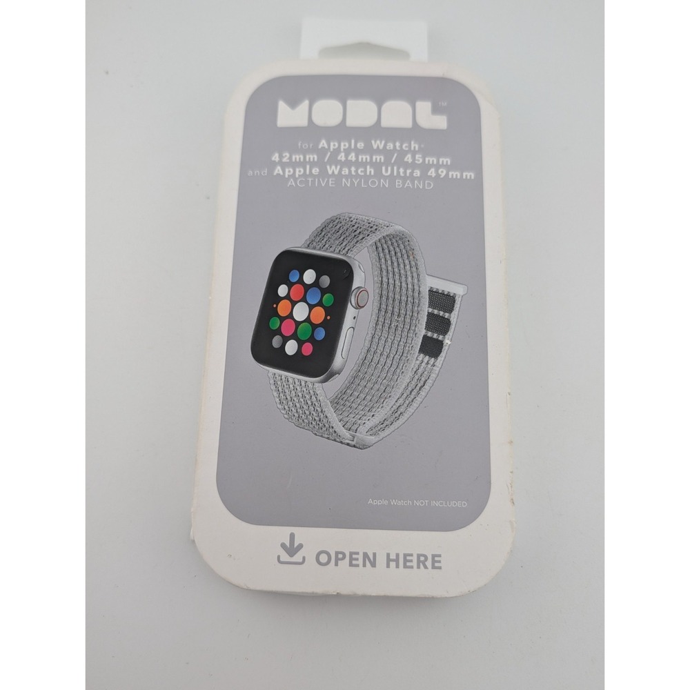 Modal Active Nylon Band Watch Strap for Apple Watch 45mm 44mm 42mm 8 7 6 5 Gray